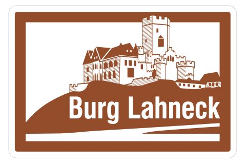 Autobahnschild Burg Lahneck