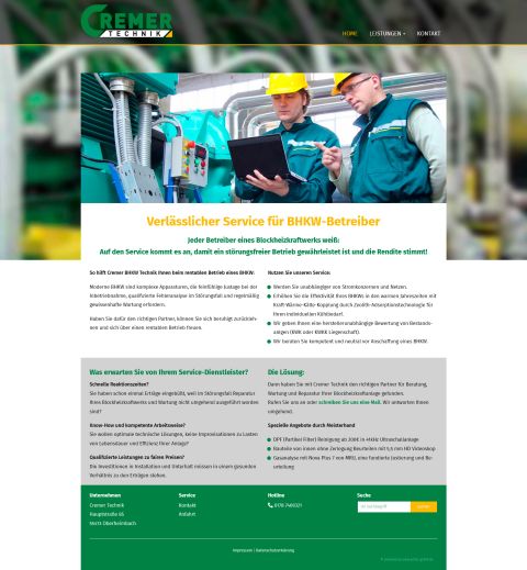 Website der Firma Cremer Technik Raum Bingen/Mainz Website der Firma Cremer Technik Raum Bingen/Mainz